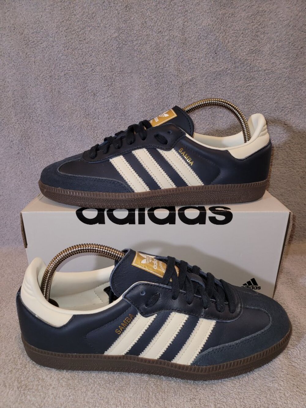 Adidas Samba OG Originals Midnight Navy Blue White ID2056 Men's Size 8 Sneakers